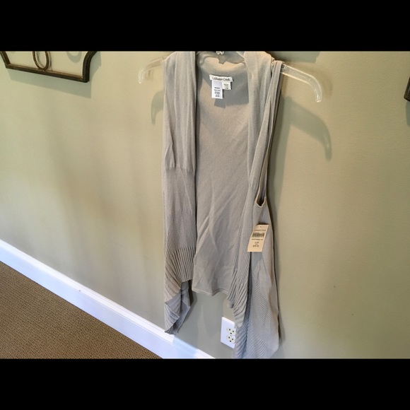 NWT Coldwater Creek Sm/Med Gray Long Sweater Vest - Picture 4 of 5